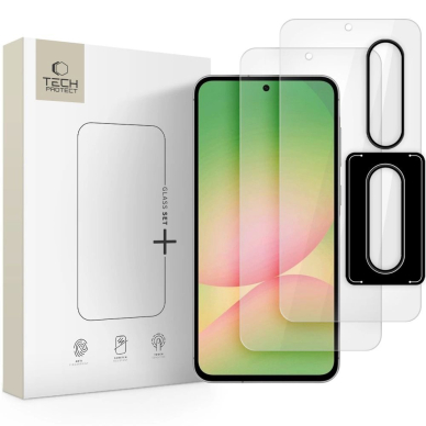 Tech-Protect Glass Set+ grūdintas stiklas skirtas Samsung Galaxy A36 / A56 5G – skaidrus