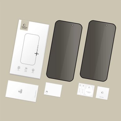 iPhone 16 Pro Max / 17 Pro Max Tech-Protect Glass Spy+ privatumo stiklas, 2 vnt. 6