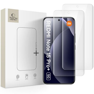 Xiaomi Redmi Note 15 Pro+ 5G Tech-Protect Glass UV+ grūdintas stiklas (2 vnt.)