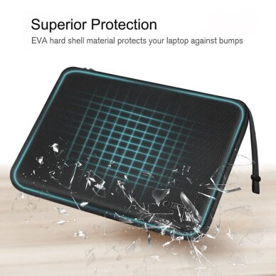 15–16" nešiojamojo kompiuterio Tech-Protect Hardpouch dėklas – juodas 4 15–16" nešiojamojo kompiuterio Tech-Protect Hardpouch dėklas – juodas 4