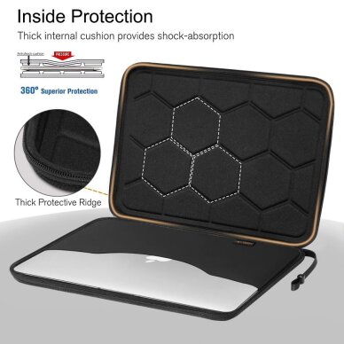 13–14" nešiojamojo kompiuterio Tech-Protect Hardpouch dėklas – juodas / oranžinis 5