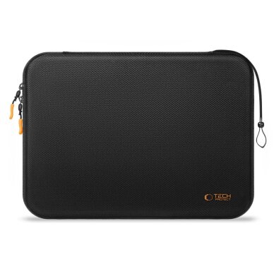 13–14" nešiojamojo kompiuterio Tech-Protect Hardpouch dėklas – juodas / oranžinis 13–14" nešiojamojo kompiuterio Tech-Protect Hardpouch dėklas – juodas / oranžinis