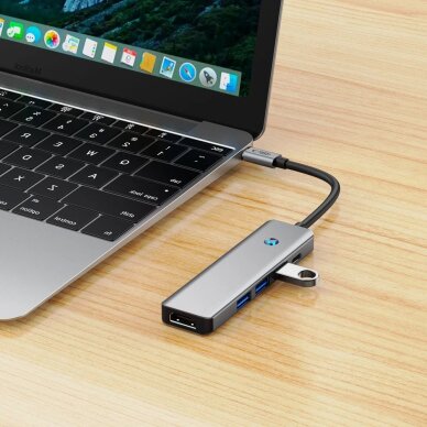 USB-C HUB adapteris Tech-Protect HB01 5in1 (USB3.0 + HDMI 4K 60Hz + PD100W) – pilkas 6 USB-C HUB adapteris Tech-Protect HB01 5in1 (USB3.0 + HDMI 4K 60Hz + PD100W) – pilkas 6