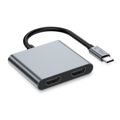 USB-C HUB adapteris Tech-Protect HB08 4in1 (USB2.0 + 2x HDMI 4K 60Hz) – pilkas 1 USB-C HUB adapteris Tech-Protect HB08 4in1 (USB2.0 + 2x HDMI 4K 60Hz) – pilkas 1