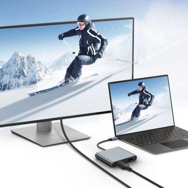 USB-C HUB adapteris Tech-Protect HB08 4in1 (USB2.0 + 2x HDMI 4K 60Hz) – pilkas 4 USB-C HUB adapteris Tech-Protect HB08 4in1 (USB2.0 + 2x HDMI 4K 60Hz) – pilkas 4