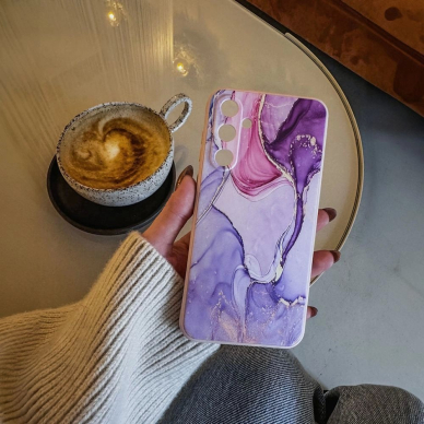 Tech-Protect Icon Dėklas skirtas Samsung Galaxy A56 5G - Marble - Rožinis 2