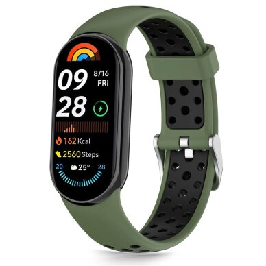 Xiaomi Smart Band 8 / 9 / 10 / NFC Tech-Protect IconBand Air dirželis – žalias ir juodas