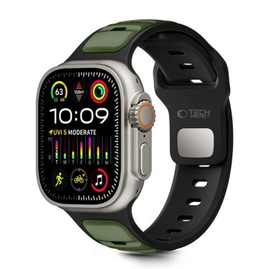 Apple Watch 44 / 45 / 46 / 49 mm Tech-Protect IconBand Line dirželis – juodas ir žalias Apple Watch 44 / 45 / 46 / 49 mm Tech-Protect IconBand Line dirželis – juodas ir žalias