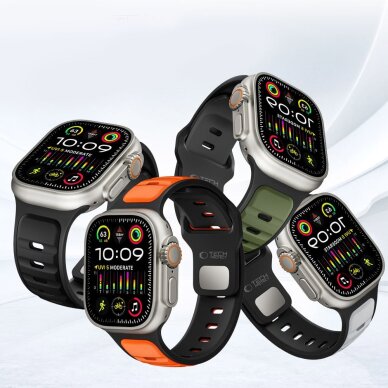 Apple Watch 44 / 45 / 46 / 49 mm Tech-Protect IconBand Line dirželis – pilkas ir oranžinis 3 Apple Watch 44 / 45 / 46 / 49 mm Tech-Protect IconBand Line dirželis – pilkas ir oranžinis 3