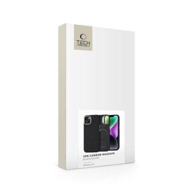 iPhone 14 dėklas Tech-Protect Ion Carbon, MagSafe – juodas 5
