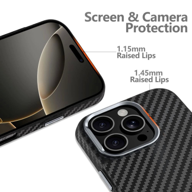 iPhone 16 Pro Max – Tech-Protect Ion Carbon MagSafe dėklas - Juoda/Pilka 1