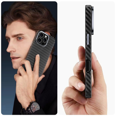 iPhone 16 Pro Max – Tech-Protect Ion Carbon MagSafe dėklas - Juoda/Pilka 3