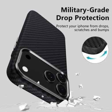 iPhone 17 Pro dėklas Tech-Protect Ion Carbon su MagSafe – juoda ir sidabrinė 4 iPhone 17 Pro dėklas Tech-Protect Ion Carbon su MagSafe – juoda ir sidabrinė 4