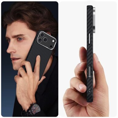 iPhone 17 Pro Max dėklas Tech-Protect Ion Carbon su MagSafe – pilkas / juodas 2 iPhone 17 Pro Max dėklas Tech-Protect Ion Carbon su MagSafe – pilkas / juodas 2