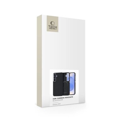 Samsung Galaxy S25 dėklas Tech-Protect Ion Carbon su MagSafe – juodas 5