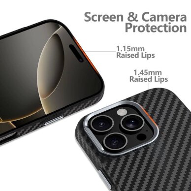 Samsung Galaxy S25 Ultra dėklas Tech-Protect Ion Carbon su MagSafe – juodas 1