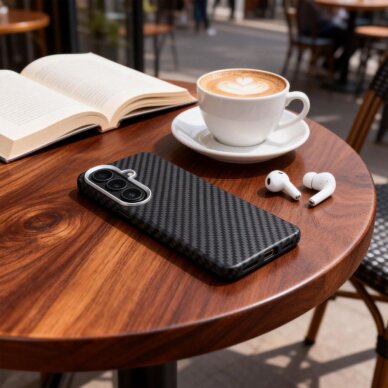 Samsung Galaxy S26 Tech-Protect Ion Carbon MagSafe dėklas – juodas ir sidabrinis 4 Samsung Galaxy S26 Tech-Protect Ion Carbon MagSafe dėklas – juodas ir sidabrinis 4