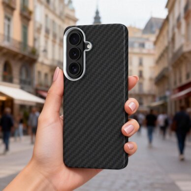 Samsung Galaxy S26 Tech-Protect Ion Carbon MagSafe dėklas – juodas ir sidabrinis 6 Samsung Galaxy S26 Tech-Protect Ion Carbon MagSafe dėklas – juodas ir sidabrinis 6