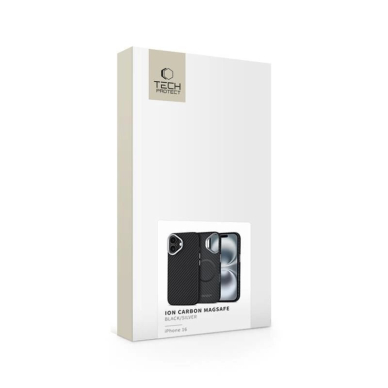 iPhone 16 – Tech-Protect Ion Carbon MagSafe dėklas - Juoda/Pilka 4