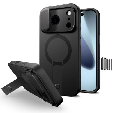 iPhone 17 Pro dėklas Tech-Protect Kevlar Aura su MagSafe – juodas iPhone 17 Pro dėklas Tech-Protect Kevlar Aura su MagSafe – juodas