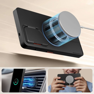 Samsung Galaxy S25 Ultra Tech-Protect Kevlar Aura MagSafe dėklas - juodas/oranžinis 2