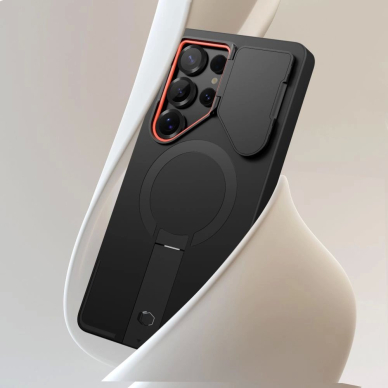 Samsung Galaxy S25 Ultra Tech-Protect Kevlar Aura MagSafe dėklas - juodas/oranžinis 5