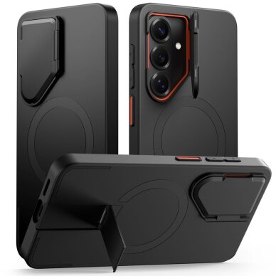 Samsung Galaxy S26 Tech-Protect Kevlar Aura MagSafe dėklas – juodas ir oranžinis Samsung Galaxy S26 Tech-Protect Kevlar Aura MagSafe dėklas – juodas ir oranžinis