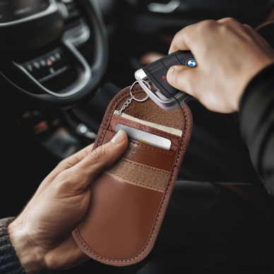 Tech-Protect KLR100 RFID Blocking Car Key Dėklas - Rudas 4