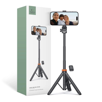 Tech-Protect L03S Bluetooth Asmenukių lazda remote control, tripod up to 148cm 180 head - Juodas Tech-Protect L03S Bluetooth Asmenukių lazda remote control, tripod up to 148cm 180 head - Juodas
