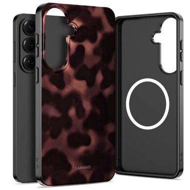 Samsung Galaxy S26+ Tech-Protect Lamano MagSafe dėklas – rudas ir juodas Samsung Galaxy S26+ Tech-Protect Lamano MagSafe dėklas – rudas ir juodas