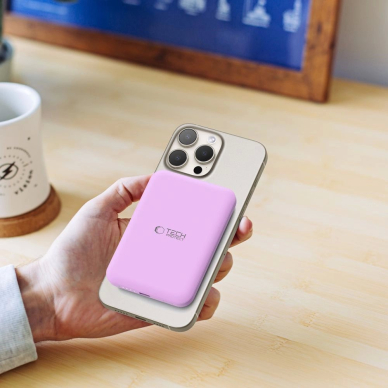 Tech-Protect LifeMag MagSafe PB10 5000mAh Power Bank - Rožinis 7 Tech-Protect LifeMag MagSafe PB10 5000mAh Power Bank - Rožinis 7