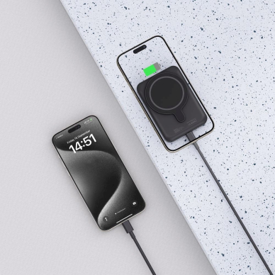 Tech-Protect LifeMag PB10 PowerbankMagSafe 5000mAh 15W USB-C port - Juodas + USB-C Kabelis 4 Tech-Protect LifeMag PB10 PowerbankMagSafe 5000mAh 15W USB-C port - Juodas + USB-C Kabelis 4