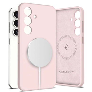 Tech-Protect Liquid Silikoninis MagSafe Dėklas skirtas Samsung Galaxy S25 - Rožinis