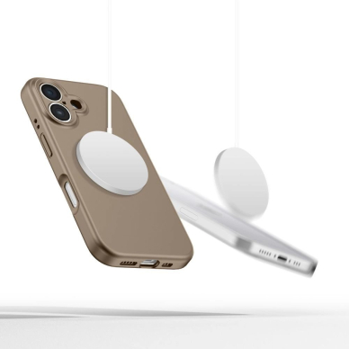 Tech-Protect Liquid Silikoninis MagSafe iPhone 16e Dėklas - Rudas 1