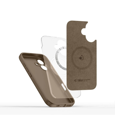 Tech-Protect Liquid Silikoninis MagSafe iPhone 16e Dėklas - Rudas 2