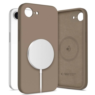 Tech-Protect Liquid Silikoninis MagSafe iPhone 16e Dėklas - Rudas