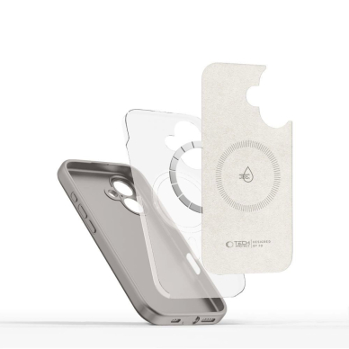 Tech-Protect Liquid Silikoninis MagSafe iPhone 16e Dėklas - Pilkas 2