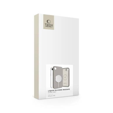 Tech-Protect Liquid Silikoninis MagSafe iPhone 16e Dėklas - Pilkas 3