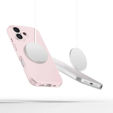Tech-Protect Liquid Silikoninis MagSafe iPhone 16e Dėklas - Rožinis 2