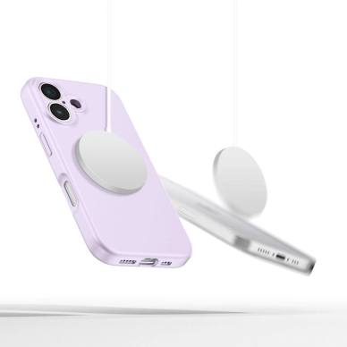 Tech-Protect Liquid Silikoninis MagSafe iPhone 16e Dėklas - Violetinis 1