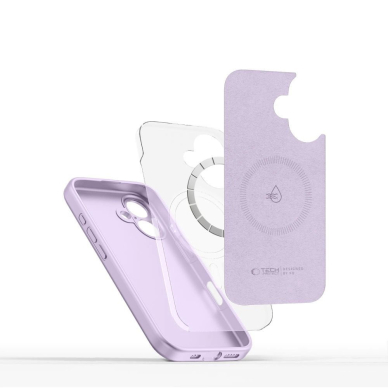 Tech-Protect Liquid Silikoninis MagSafe iPhone 16e Dėklas - Violetinis 2