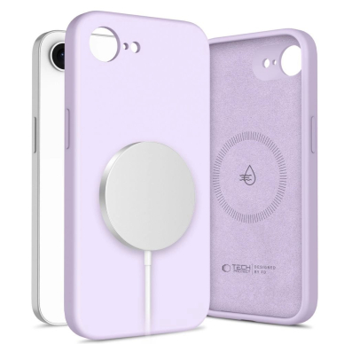 Tech-Protect Liquid Silikoninis MagSafe iPhone 16e Dėklas - Violetinis