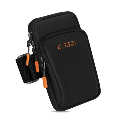 Universalus sportinis dėklas Tech-Protect M7 Armband – juodas ir oranžinis 3