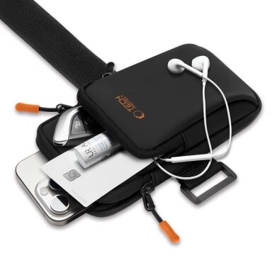 Universalus sportinis dėklas Tech-Protect M7 Armband – juodas ir oranžinis 4 Universalus sportinis dėklas Tech-Protect M7 Armband – juodas ir oranžinis 4