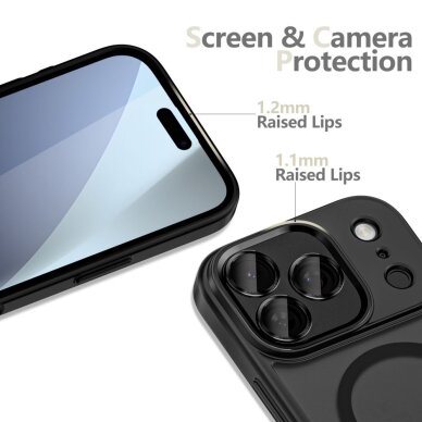 iPhone 17 Pro Max dėklas Tech-Protect MagCam su MagSafe – matinės juodos spalvos 3