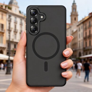 Samsung Galaxy S26+ Tech-Protect MagCam MagSafe dėklas – matinė juoda 9