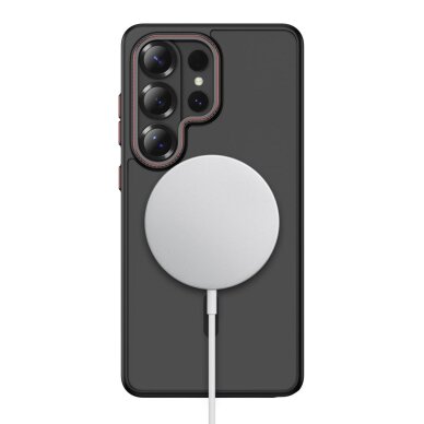 Samsung Galaxy S26 Ultra Tech-Protect MagCam MagSafe dėklas – juodas ir raudonas 3