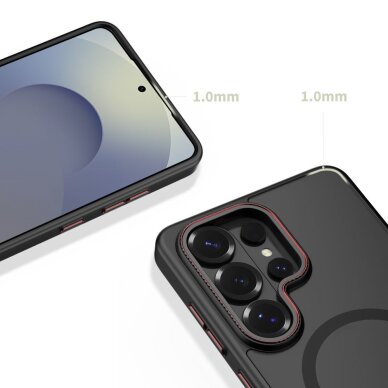 Samsung Galaxy S26 Ultra Tech-Protect MagCam MagSafe dėklas – juodas ir raudonas 4