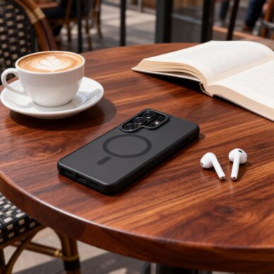 Samsung Galaxy S26 Ultra Tech-Protect MagCam MagSafe dėklas – matinė juoda 6