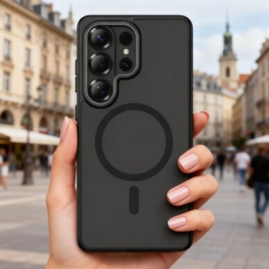 Samsung Galaxy S26 Ultra Tech-Protect MagCam MagSafe dėklas – matinė juoda 9